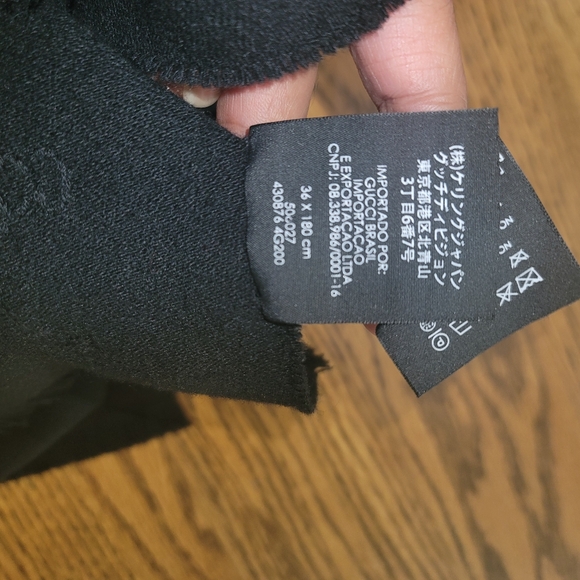 NWOT Gucci GG Print Logo Black 100% Wool Scarf - Picture 5 of 10